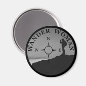 Wander vrouw wandelen magneet (Voorkant / Achterkant)