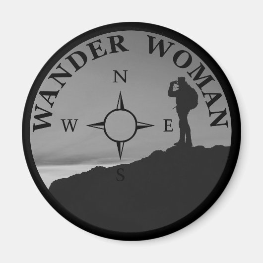 Wander vrouw wandelen magneet (Voorkant)
