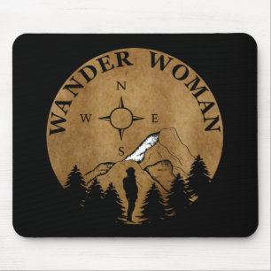 wander vrouw wandelend muismat