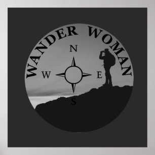 wander vrouw wandelend poster