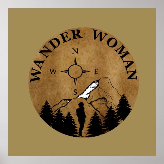 wander vrouw wandelend poster (Voorkant)