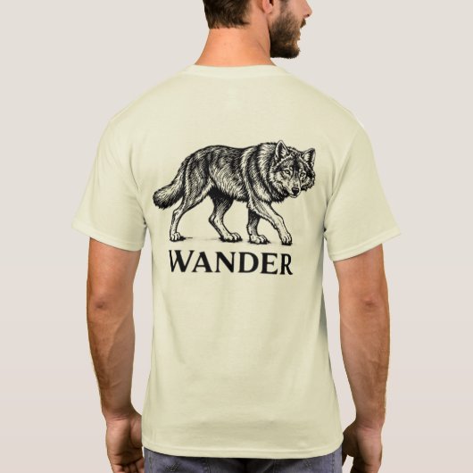 “Wander” Wolf Graphic T-Shirt – Lone Wolf Adventur (Dos)