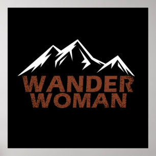 Wander Woman Wandelen Camping Poster