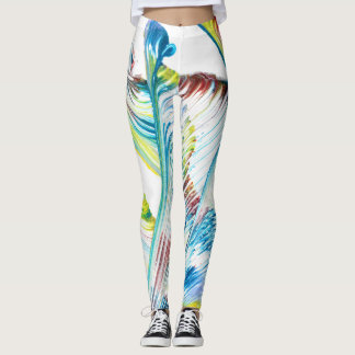 Wanderer 1 Vrij Stromende Kleurrijke Abstracte Leg Leggings