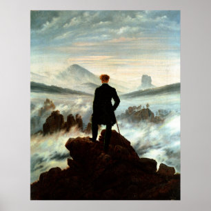 Wanderer Boven het Zee Fog, Caspar Friedrich Poster