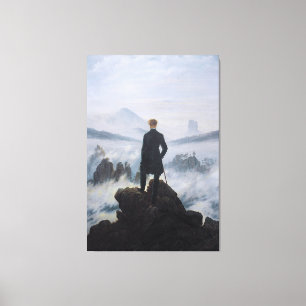 Wanderer Boven Het Zee van Mist / Friedrich Canvas Afdruk