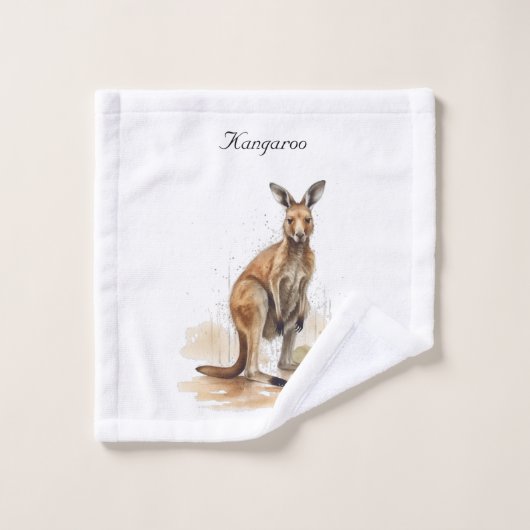 Wanderer extérieur : Aquarelle Kangaroo cusom (Gant de toilette)