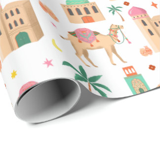 Wandering Camel Caravan Wrapping Paper Cadeaupapier