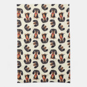 Wandering Dachshund Kitchen Towels Theedoek (Verticaal)