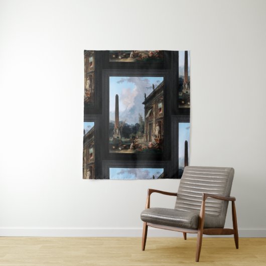 Wandering Minstrels door Hubert Robert Wandkleed (In situ)