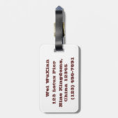 Wandering Nobleman Bagagelabel (Achterkant verticaal)