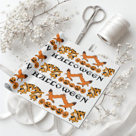 Wandering Witch Spooky Jack O Lantern Halloween Cadeaupapier