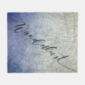Wanderlust Blue Ombre Waterverf Wereldkaart Fleece Deken (Voorkant (Horizontaal))