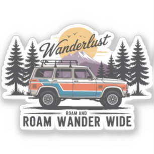 Wanderlust Camper - Zwerven en Zwerven Wandelend B Sticker