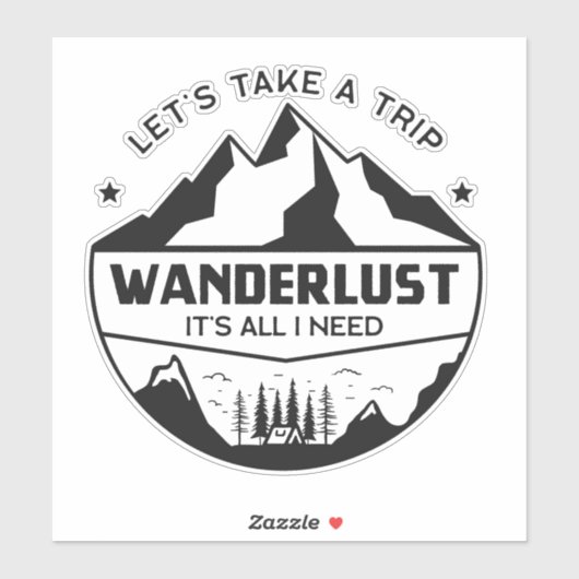 Wanderlust Camping Sticker (Vel)