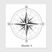 Wanderlust Chronicles: Retro Compass Roos Reizen Sticker (Vel)