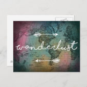 Wanderlust Colorful World Map Postcard Briefkaart (Voorkant / Achterkant)