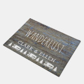 Wanderlust Custom Name | Camping Rustige Wood RV Deurmat (Schuin)