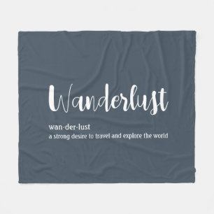 Wanderlust-definitie witte grijze blauwe kleur fleece deken