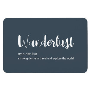 Wanderlust-definitie witte grijze blauwe kleur magneet