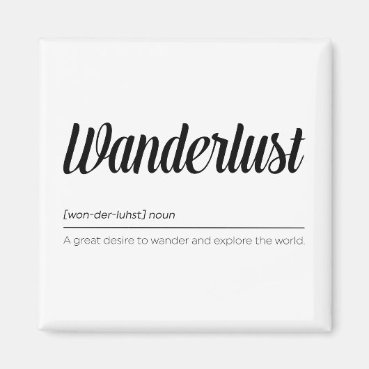 Wanderlust Definition Magneet (Voorkant)