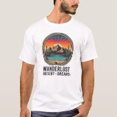 Wanderlust Desert Dreams Retro Zonsondergang T-shirt (Voorkant)