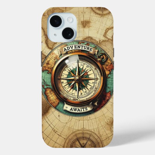 Wanderlust Kompas iPhone / iPad case (Achterkant)