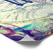Wanderlust  Map Reisposter Wall Art Poster (Hoek)