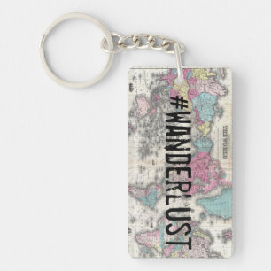 Wanderlust map sleutelhanger