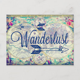 Wanderlust  Map  Travel Briefkaart