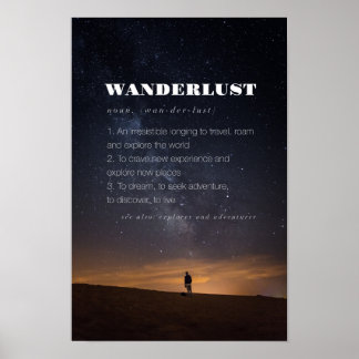 Wanderlust Mot Définition Poster de voyage