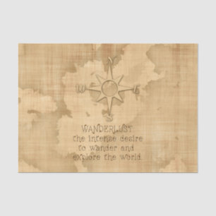 Wanderlust..." Reizigerprijsopgave op papier
