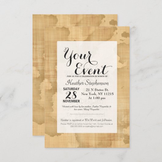 Wanderlust..." Reizigerprijsopgave op papier Kaart (Voorkant / Achterkant)