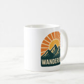 Wanderlust Retro Blue Mountain Sunrise Nature Art Koffiemok (Voorkant rechts)