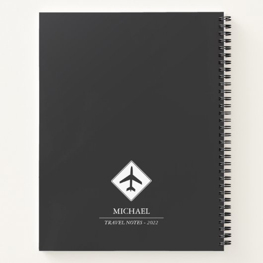 Wanderlust Travel Quote met Flipboard Typografie Notitieboek (Achterkant)