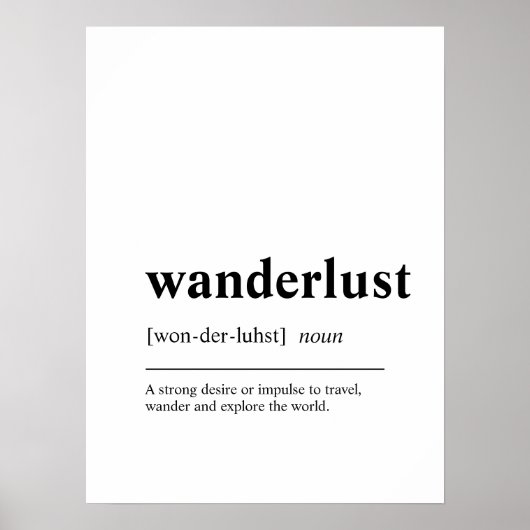 Wanderlust Travel Quote Poster (Voorkant)