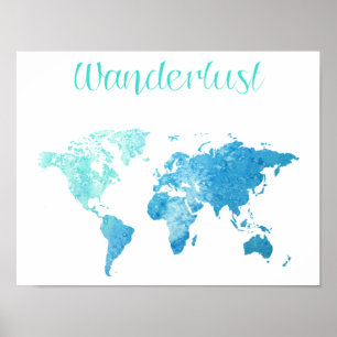 Wanderlust Waterverf Poster