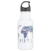 Wanderlust Waterverf Water Fles