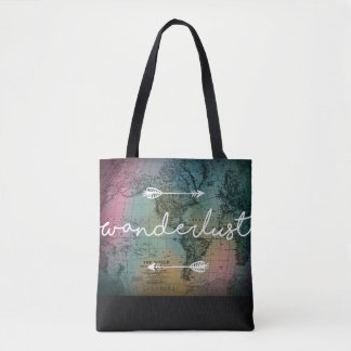 Wanderlust Wereldkaart Canvas tas