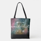Wanderlust Wereldkaart Canvas tas (Achterkant)