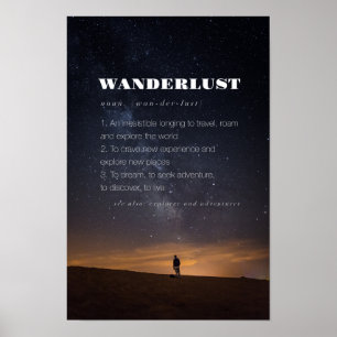 Wanderlust Word Definition Travel Poster