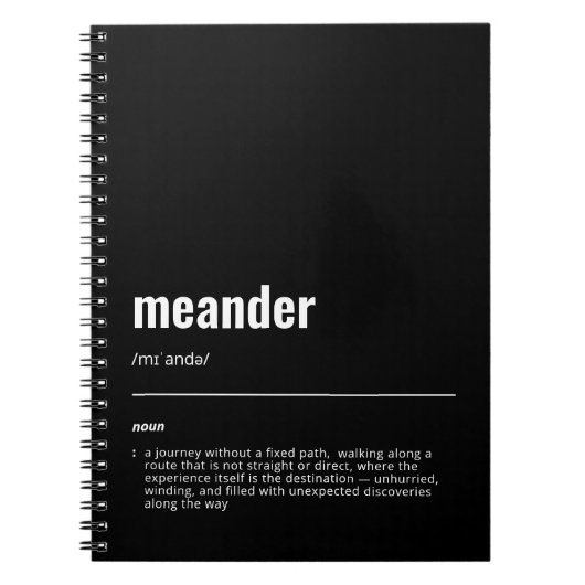 WanderTag - Meander Carnet noir (Devant)
