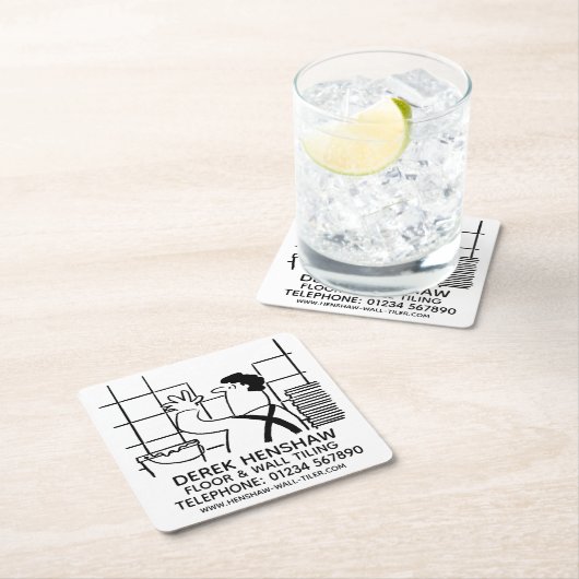 Wandketel of wandbekleding vierkante kartonnen onderzetter (Insitu)