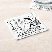 Wandketel of wandbekleding vierkante kartonnen onderzetter (Schuin)