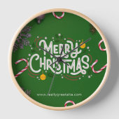 Wandklok, 10-inch rondhout Lijst (Voorkant)