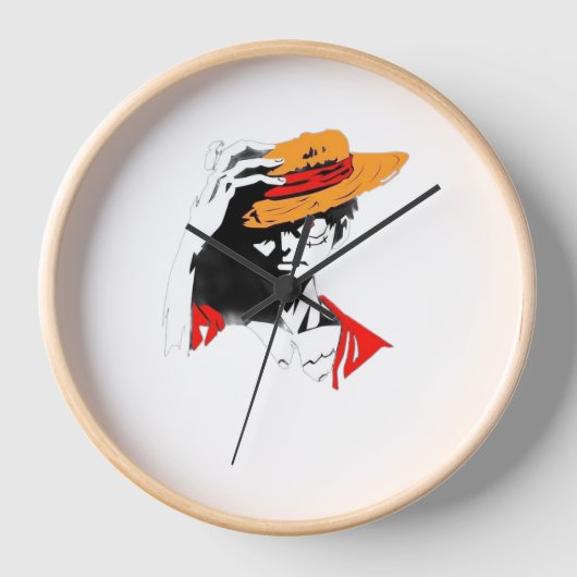 Wandklok, 10-inch rondhout Lijst (Voorkant)