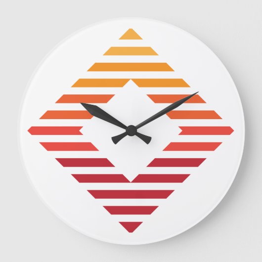 Wandklok, 10-inch rondhout Lijst Grote Klok (Voorkant)