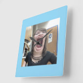 Wandklok, 10-inch rondhout Lijst Vierkante Klok (Hoek)