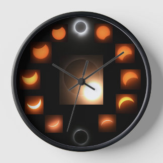 Wandklok, 10" ronde zwarte houten Lijsten klok