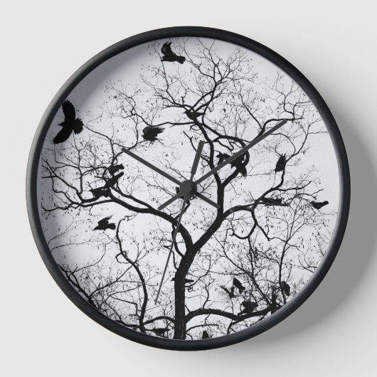 Wandklok, 25,4 cm rond natuurlijk Lijst van hout (Voorkant)